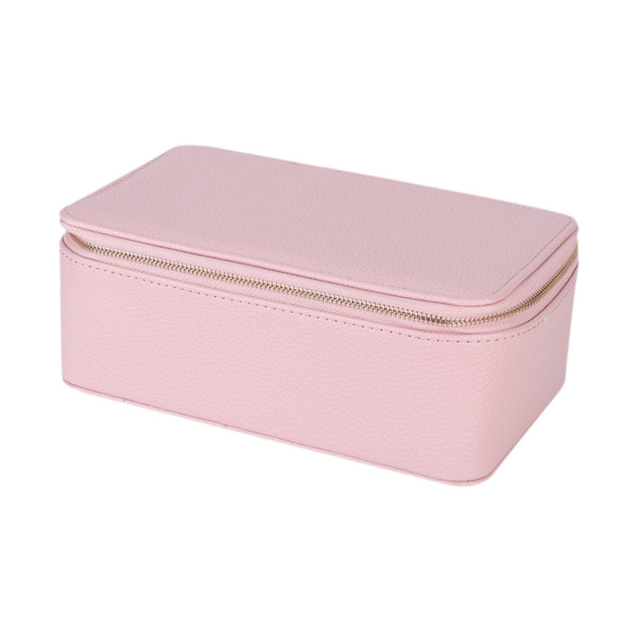 Crofta Jewelry Box Organizer with 12 Bags Gift Jewelry Storage Box for Rings pink