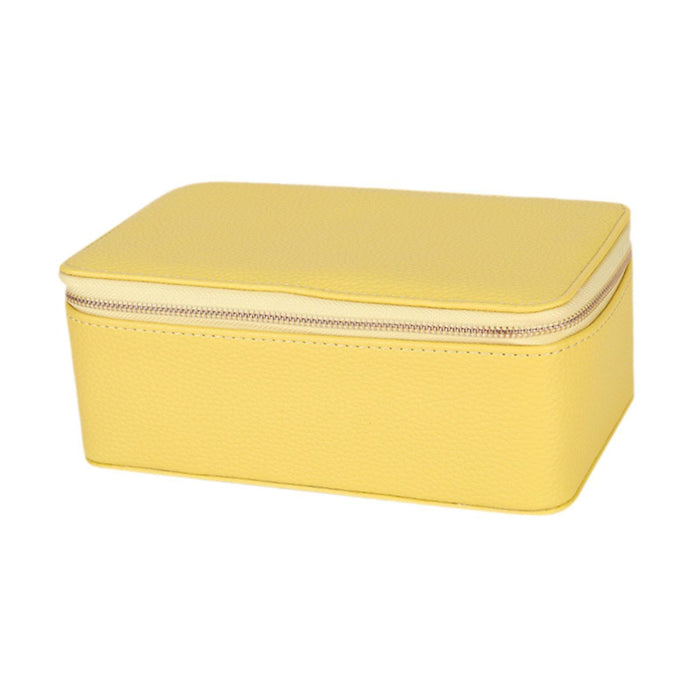 Crofta Jewelry Box Organizer with 12 Bags Gift Jewelry Storage Box for Rings yellow