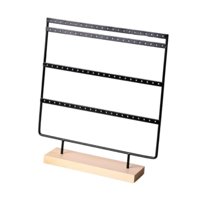 Crofta 4 Tiers Earring Display Stand Simple for Tabletop Retail Store Dressing Room Black