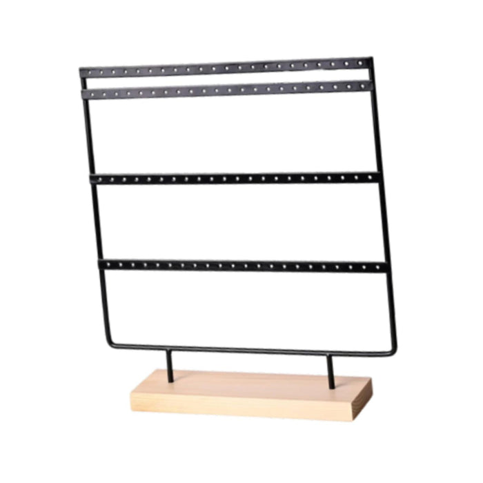 Crofta 4 Tiers Earring Display Stand Simple for Tabletop Retail Store Dressing Room Black