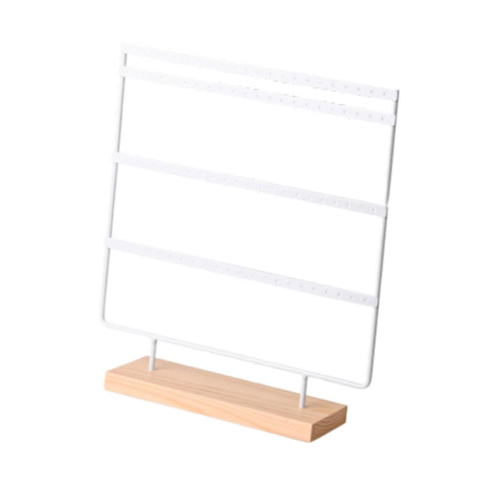 Crofta 4 Tiers Earring Display Stand Simple for Tabletop Retail Store Dressing Room White