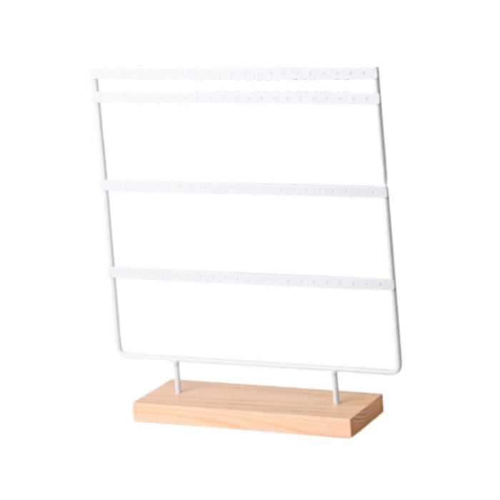 Crofta 4 Tiers Earring Display Stand Simple for Tabletop Retail Store Dressing Room White