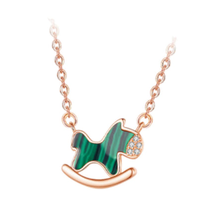 Crofta Horse Shaped Pendant Necklace for Women Lady for Valentines Gift Anniversary Rose Gold