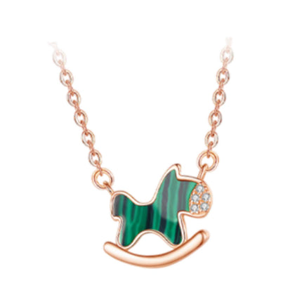 Crofta Horse Shaped Pendant Necklace for Women Lady for Valentines Gift Anniversary Rose Gold