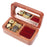 Crofta Proposal Ring Case Storage Wooden Music Box for Wedding Anniversary Ceremony Red Brown