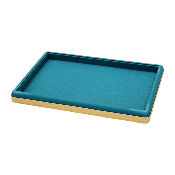 Crofta Jewelry Display Tray Display Prop Flat Organizer for Selling Drawer Showcase Peacock blue