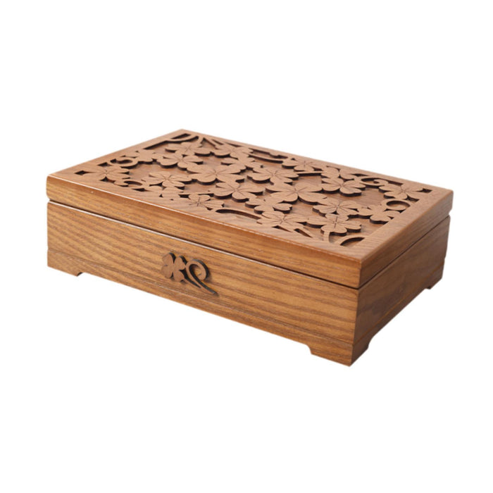 Crofta Wooden Jewelry Box Dresser Jewelry Storage Organizer for Rings Stud Earrings