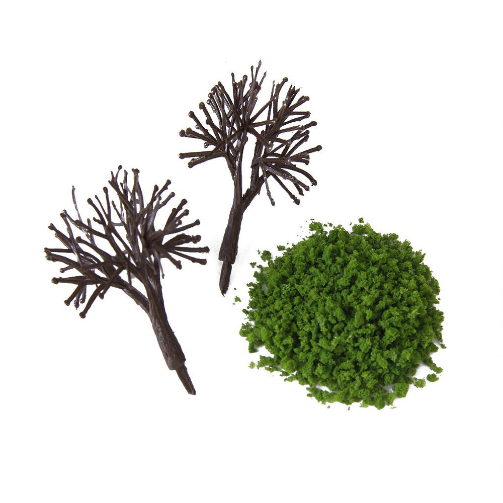 Crofta 2 Pack Building Tree Model Leaf Foliage Model Train Railway Landscape DIY