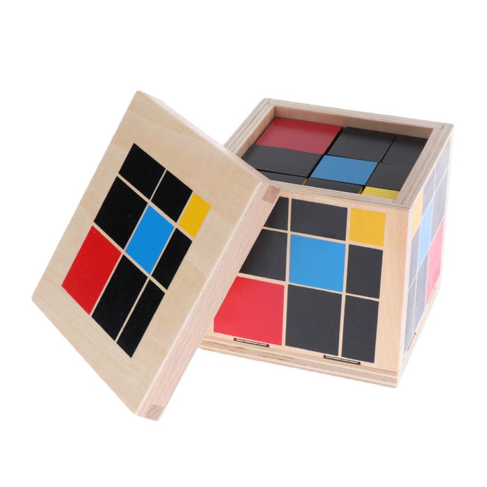 Crofta Wooden Montessori Mathematics Material Trinomial and Binomial Cube Set Kids Early Learn Algebra and Maths Educational Toy Gift