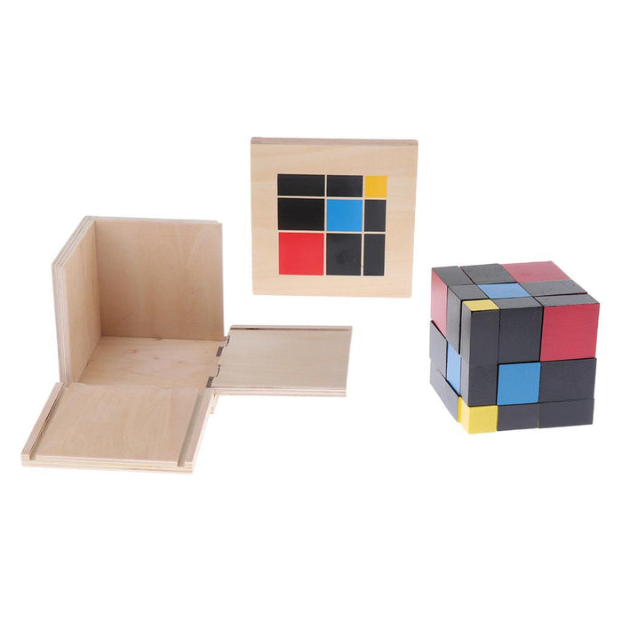 Crofta Wooden Montessori Mathematics Material Trinomial and Binomial Cube Set Kids Early Learn Algebra and Maths Educational Toy Gift