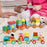 Crofta Stacking Train Toy Fun Classic Wooden Toddler Toy for Boys and Girls Toddler Farm trailers