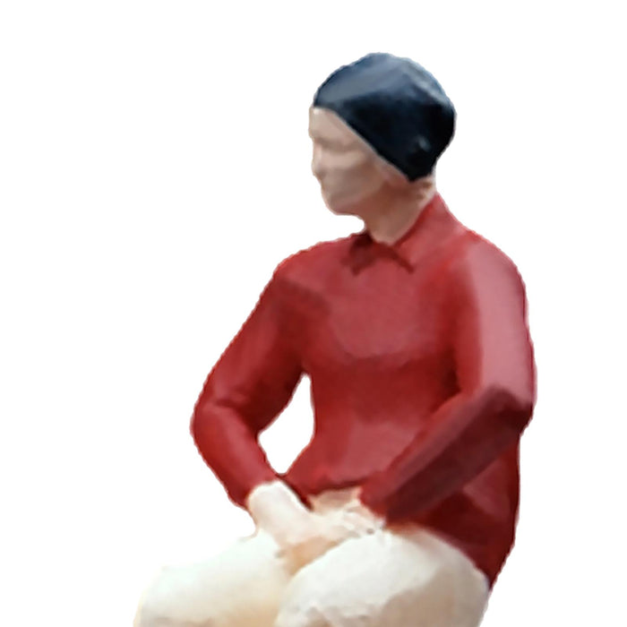 Crofta 1/64 Scale Diorama Figure Old Lady for Collections Fariy Garden Scene Layout red shirt