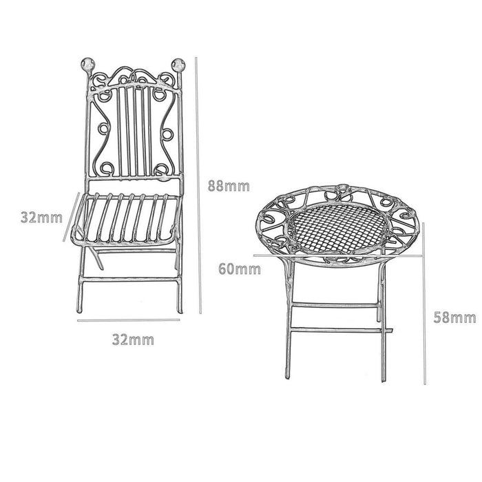 Crofta 3 Pieces 1:12 Iron Desk Furniture craft for Sand Table Miniature Scene yellow