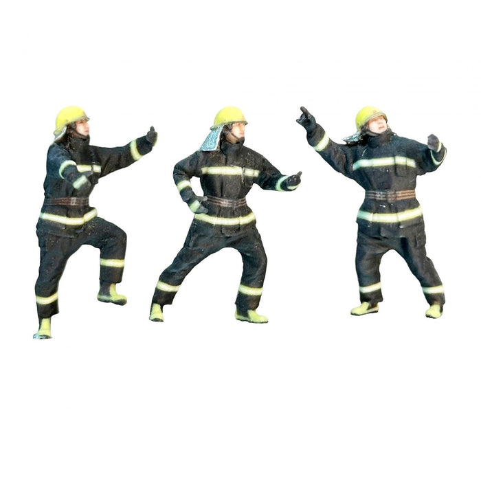 Crofta 3Pcs Miniature Firefighter Figures Collection for Diorama Building DIY Scene 64th