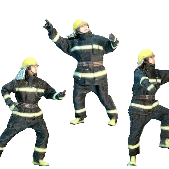 Crofta 3Pcs Miniature Firefighter Figures Collection for Diorama Building DIY Scene 64th