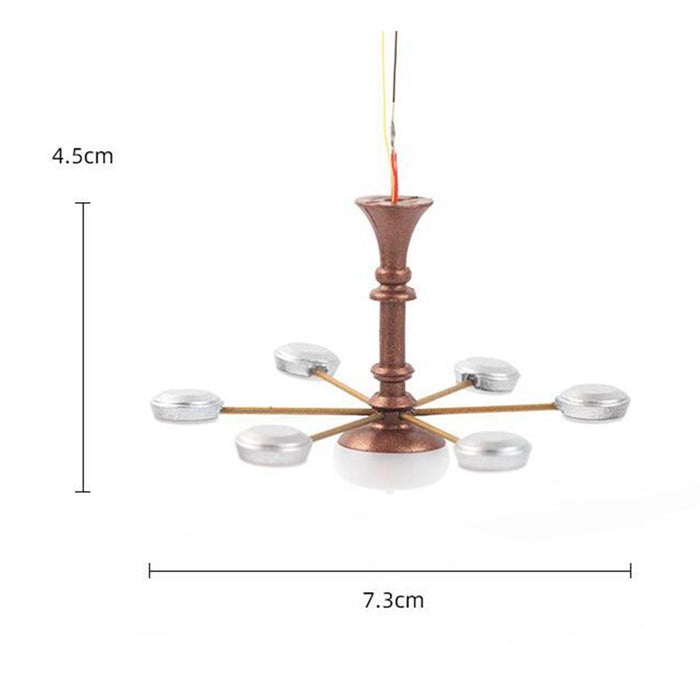 Crofta 1:87 Scale Ceiling Pendant Light for Layout Doll House Decor Micro Landscape bronze silver