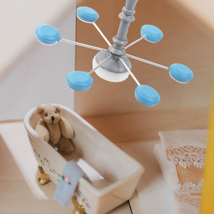 Crofta 1:87 Scale Ceiling Pendant Light for Layout Doll House Decor Micro Landscape gray light blue