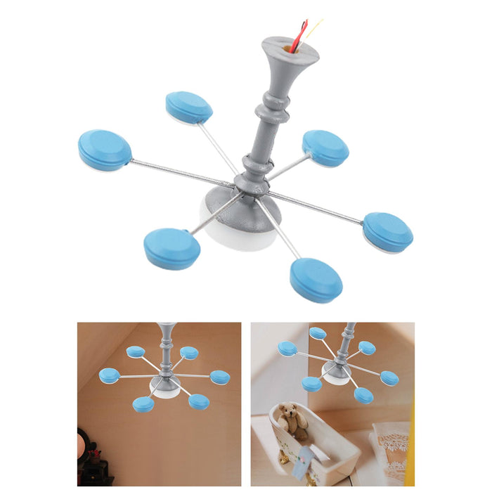 Crofta 1:87 Scale Ceiling Pendant Light for Layout Doll House Decor Micro Landscape gray light blue