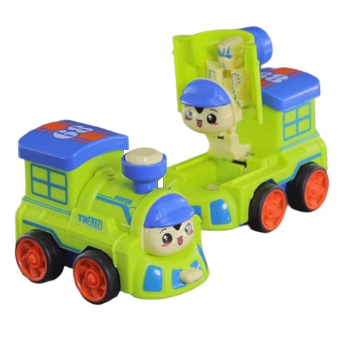 Crofta Deformation Robot Vechile Toys Transformable for Party Toy Travel Boys Girls Green Train