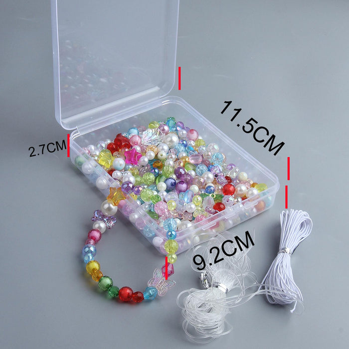 Crofta DIY Beaded Bracelet Set Handmade Educational Toys for Gift Necklace Hairband Multi