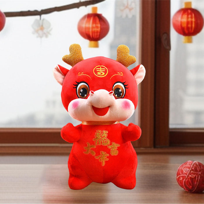 Crofta Dragon Doll Cute Soft Creative for Festivals Chinese New Year Bedroom Style B