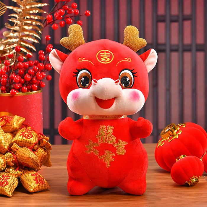 Crofta Dragon Doll Cute Soft Creative for Festivals Chinese New Year Bedroom Style B