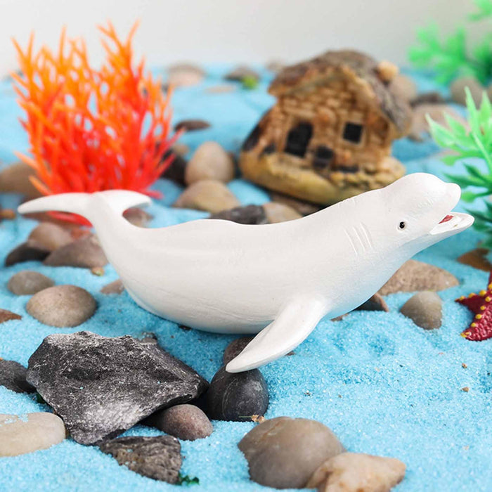 Crofta Marine Animal Figure Playset Miniature Props Toys for Cake Topper Yard Scene White