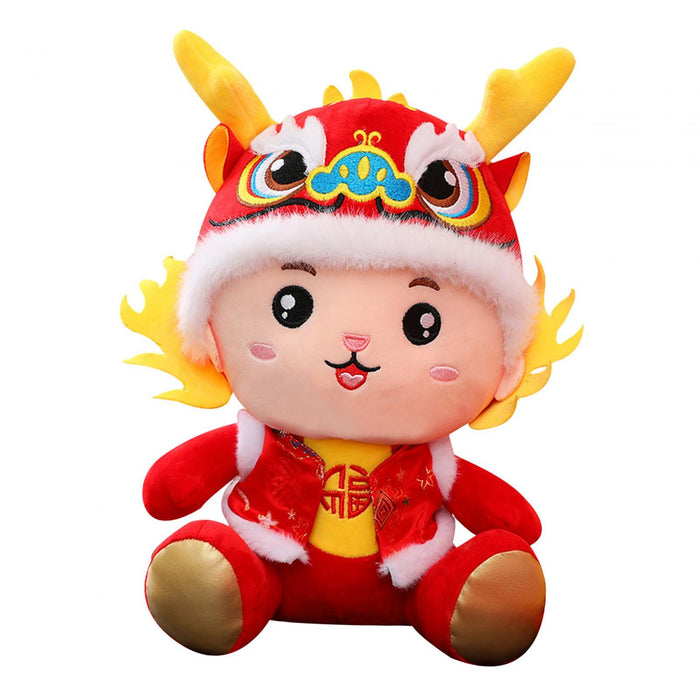 Crofta New Year Dragon Toy Plush Animal Dragon Doll for Bedroom Party Supplies Cafe 20cm