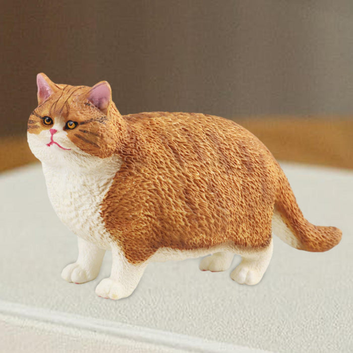 Crofta Realistic Cat Figurine Miniature Simualtion Cat Figure for Gifts Patio Brown