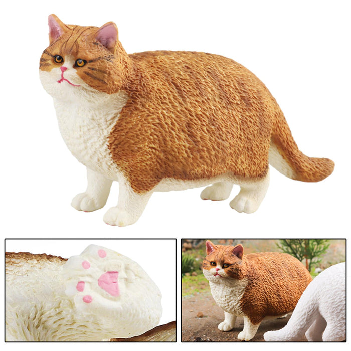 Crofta Realistic Cat Figurine Miniature Simualtion Cat Figure for Gifts Patio Brown