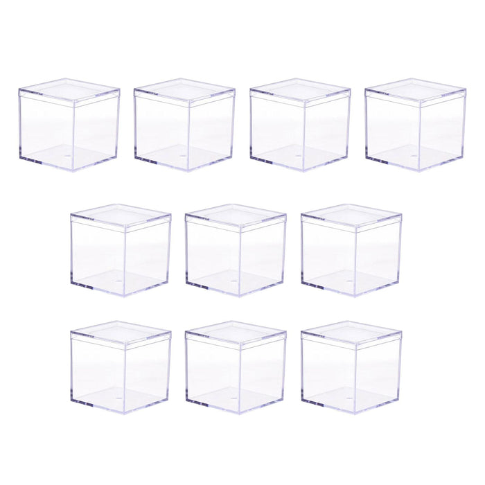 Crofta 10Pcs Mini Acrylic Display Case Shop Organizer for Crafts Toys Diecast Model 4.5x4.5x4.5cm