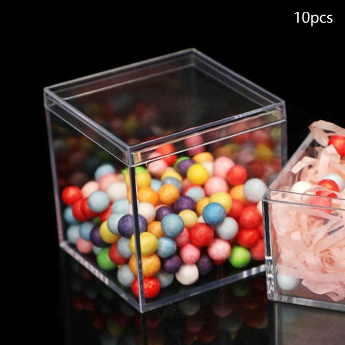 Crofta 10Pcs Mini Acrylic Display Case Shop Organizer for Crafts Toys Diecast Model 4.5x4.5x4.5cm