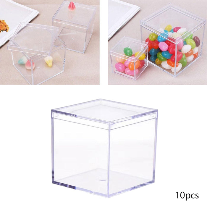 Crofta 10Pcs Mini Acrylic Display Case Shop Organizer for Crafts Toys Diecast Model 4.5x4.5x4.5cm