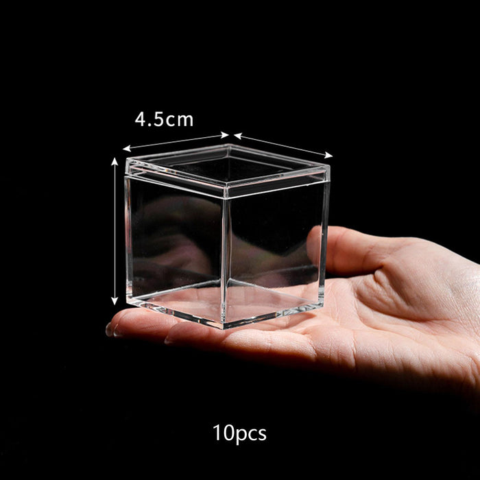 Crofta 10Pcs Mini Acrylic Display Case Shop Organizer for Crafts Toys Diecast Model 4.5x4.5x4.5cm