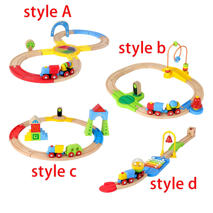 Crofta Wooden Train Set for Toddlers Kids Valentines Day Gifts for Preschool Age 3~6