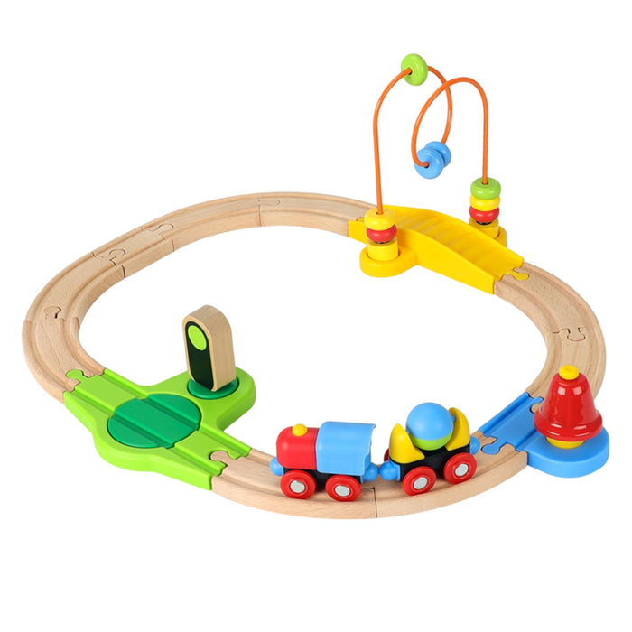 Crofta Wooden Train Set for Toddlers Kids Valentines Day Gifts for Preschool Age 3~6