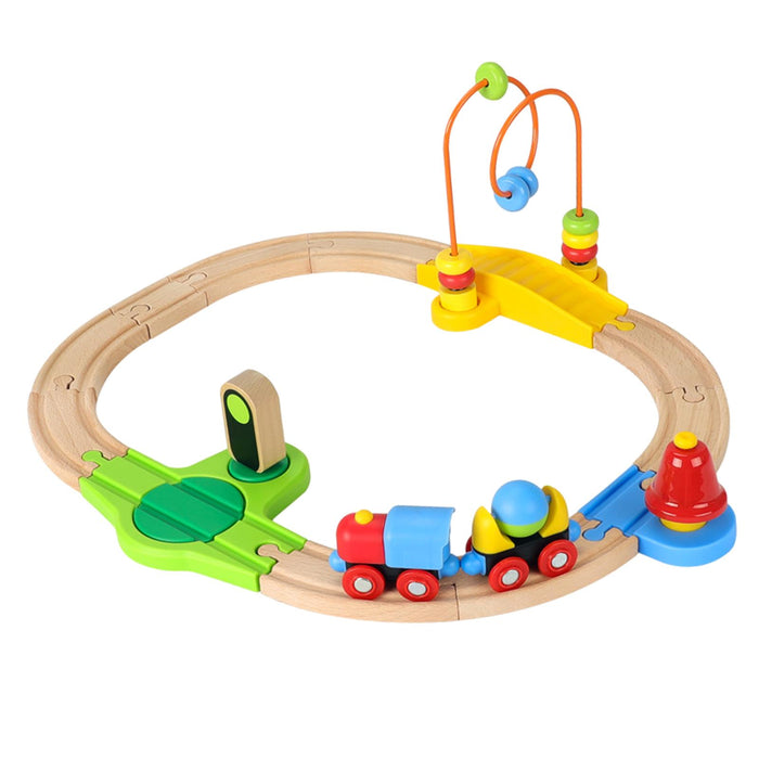 Crofta Wooden Train Set for Toddlers Kids Valentines Day Gifts for Preschool Age 3~6