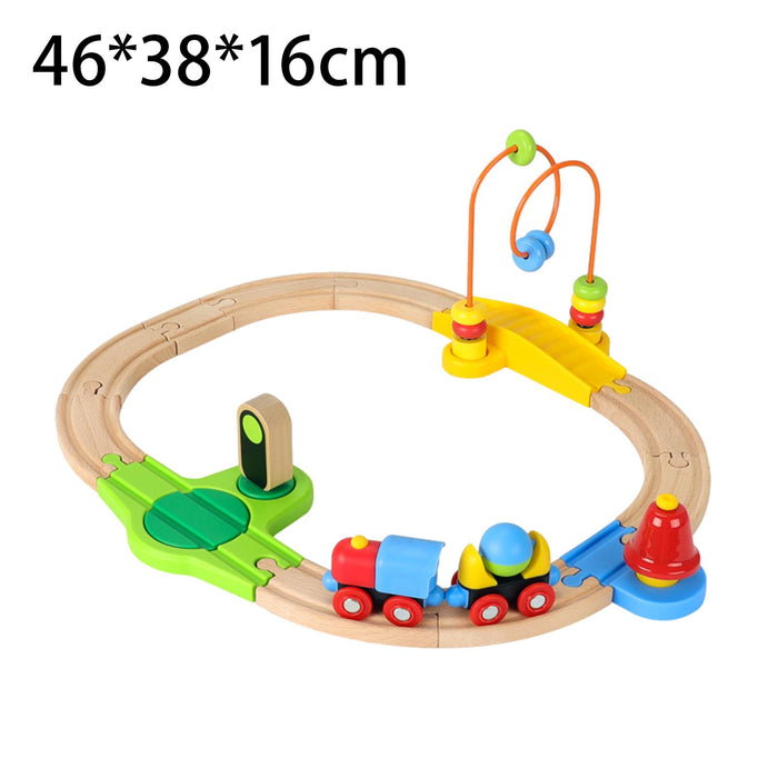 Crofta Wooden Train Set for Toddlers Kids Valentines Day Gifts for Preschool Age 3~6