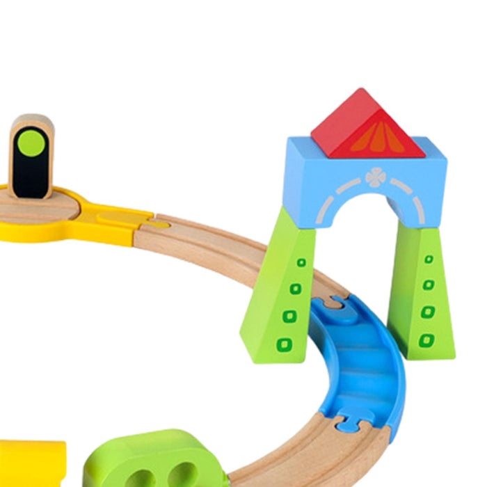 Crofta Wooden Train Set for Toddlers Kids Valentines Day Gifts for Preschool Age 3~6