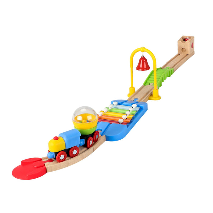 Crofta Wooden Train Set for Toddlers Kids Valentines Day Gifts for Preschool Age 3~6