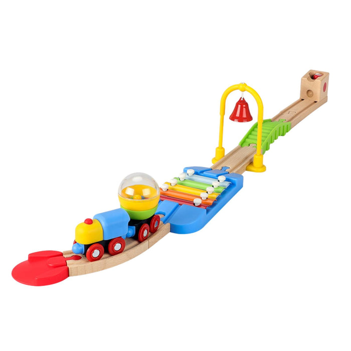 Crofta Wooden Train Set for Toddlers Kids Valentines Day Gifts for Preschool Age 3~6