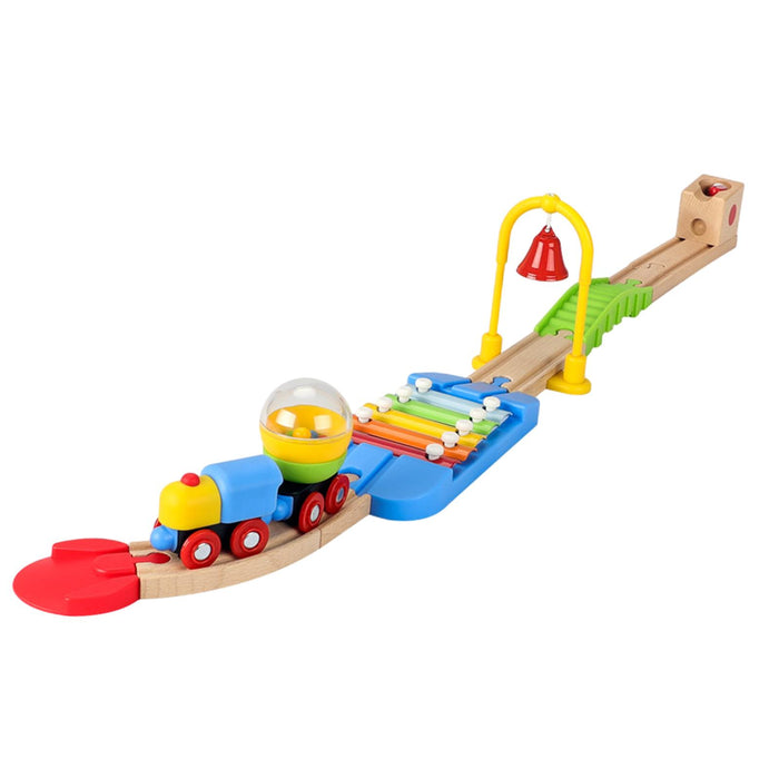 Crofta Wooden Train Set for Toddlers Kids Valentines Day Gifts for Preschool Age 3~6