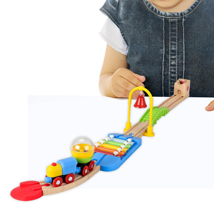 Crofta Wooden Train Set for Toddlers Kids Valentines Day Gifts for Preschool Age 3~6