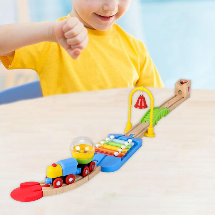 Crofta Wooden Train Set for Toddlers Kids Valentines Day Gifts for Preschool Age 3~6