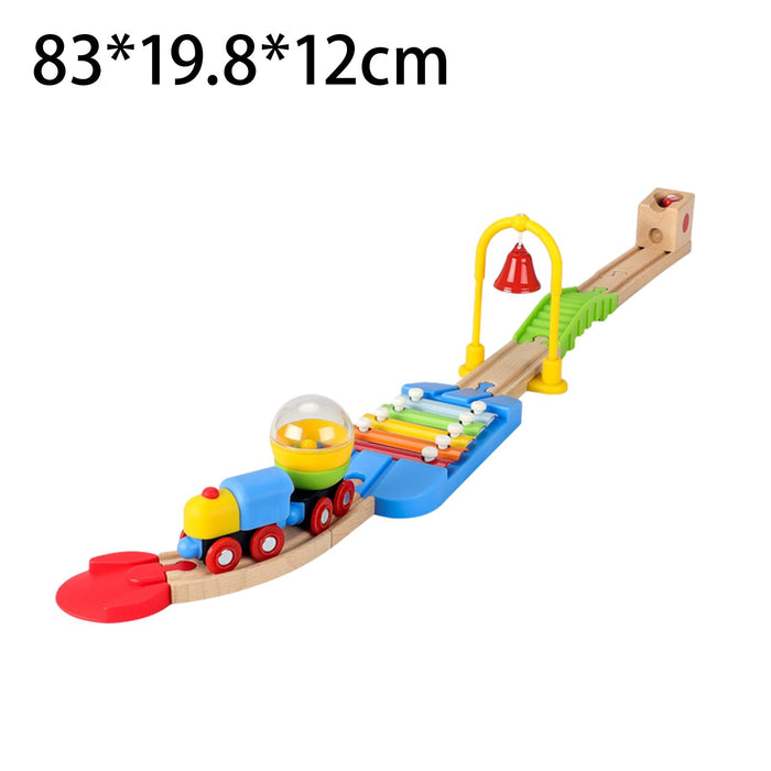 Crofta Wooden Train Set for Toddlers Kids Valentines Day Gifts for Preschool Age 3~6