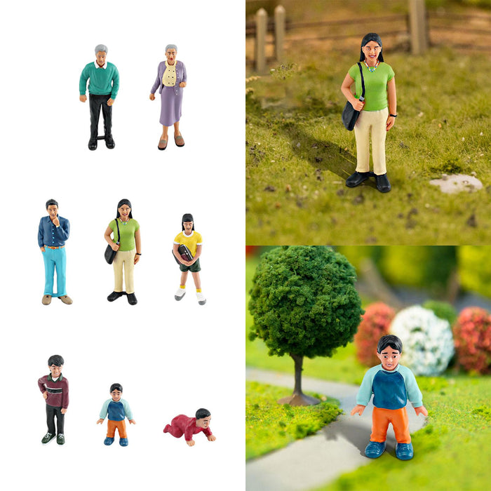 Crofta Miniature Figure Painted Movie Scene Collection Desktop Ornament Tiny People Grandfather