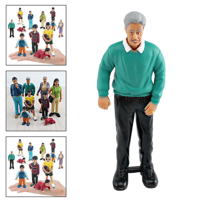 Crofta Miniature Figure Painted Movie Scene Collection Desktop Ornament Tiny People Grandfather