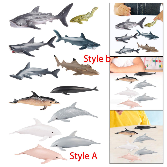 Crofta Animal Model Desktop Decor Home Decoration Collectibles Simulation Shark Toy Style A