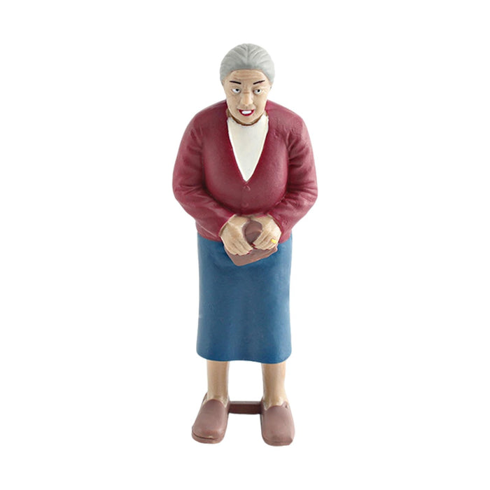 Crofta Miniature People Figurine DIY Projects Handpainted Model Train People Figure Grandma