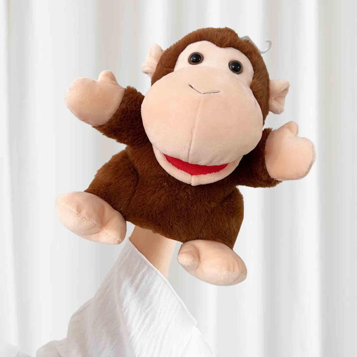 Crofta Plush Pretend Toy Soft Animal Finger Puppet for Preschool Teaching Kids Gift monkey